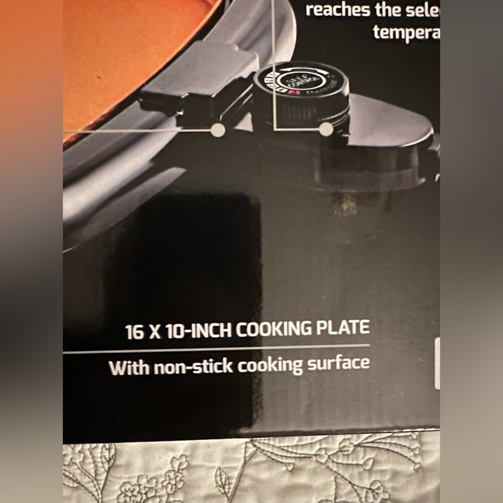 OVENTE Electric Griddle with 16" x 10" Flat Non-Stick Cooking Surface Brand New - Picture 6 of 10